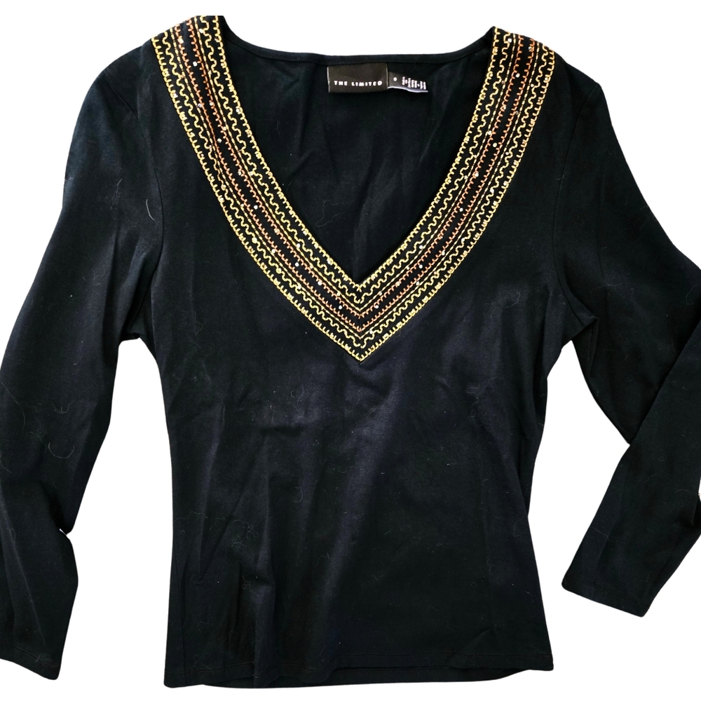 Y2K The Limited Black / Gold Top, Sz. S, Like New